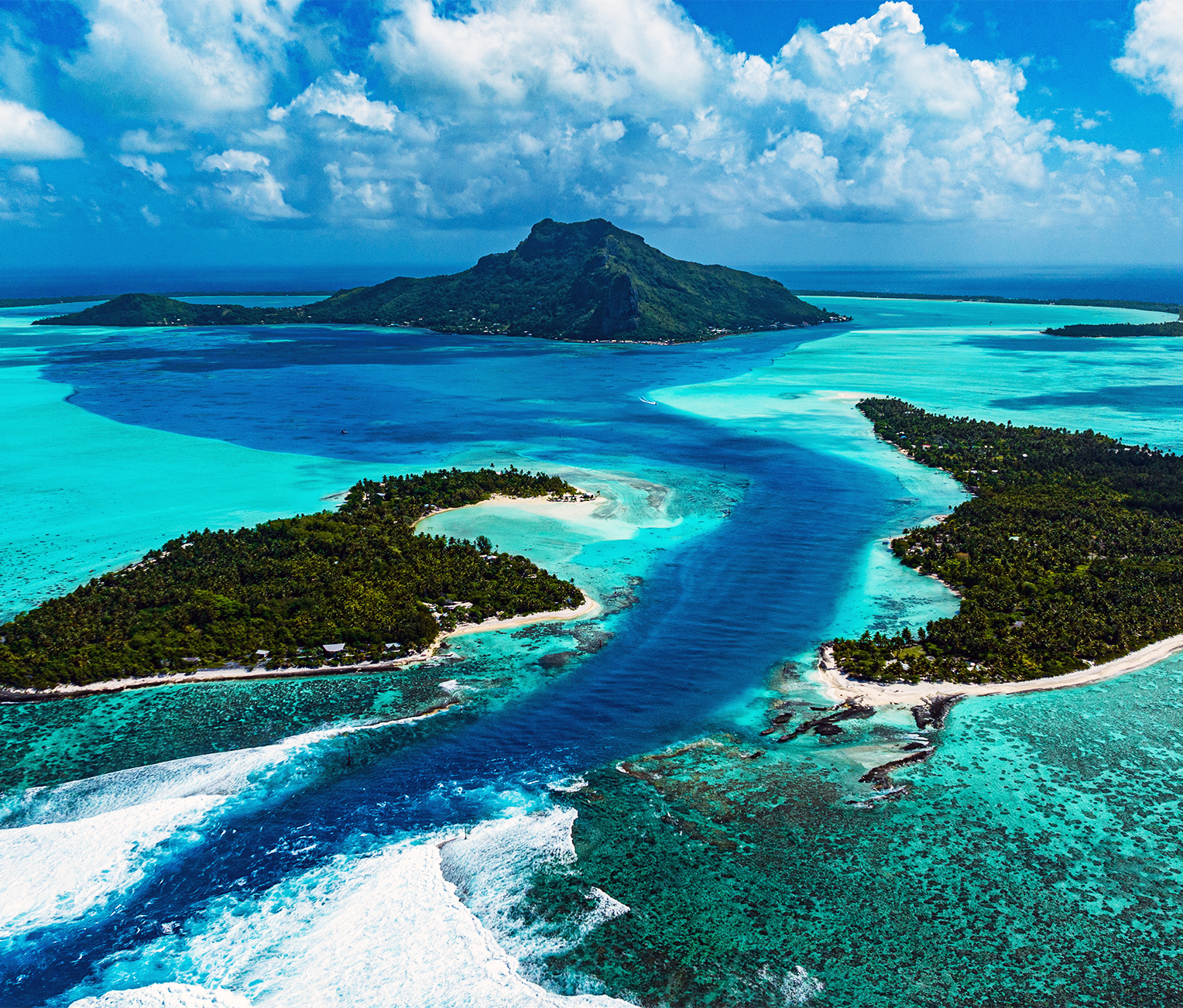 Maupiti Aerial View of Maupiti over the Passage